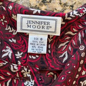 100% silk floral button up blouse top shirt